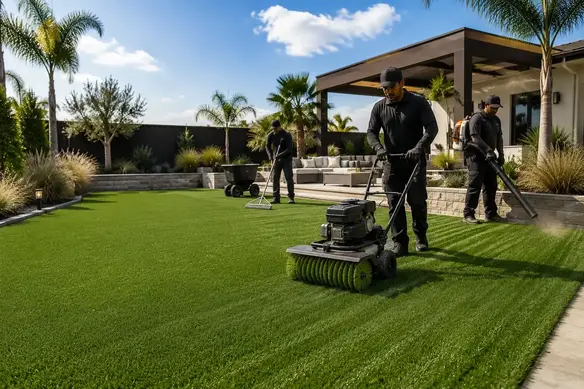 Professional artificial turf maintenance and grooming service in the Inland Empire