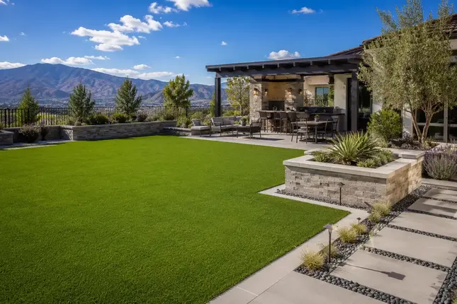 Artificial turf installation in Inland Empire backyard